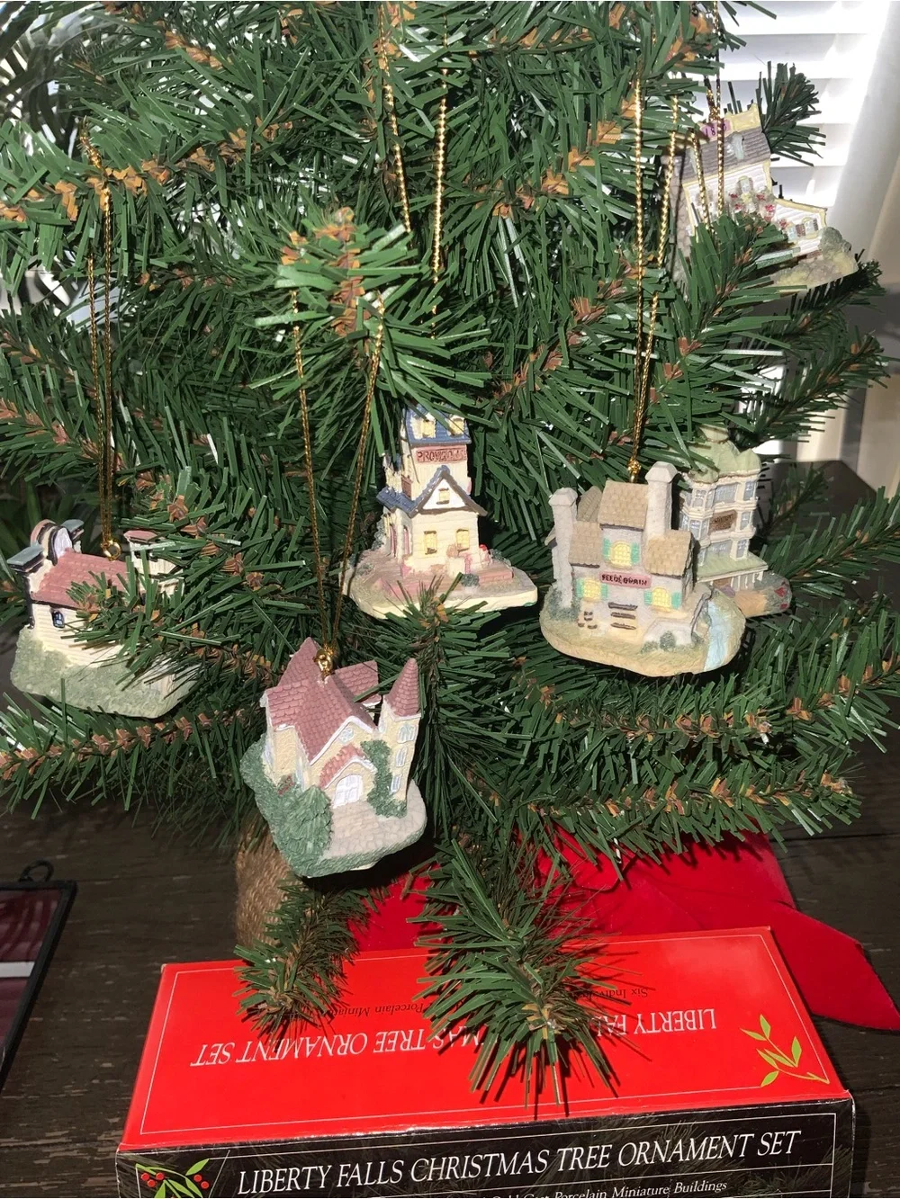 liberty falls vintage porcelain village ornament set